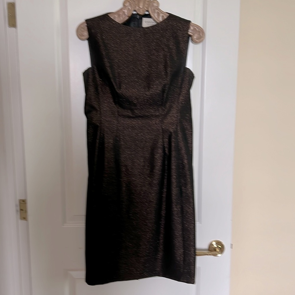 Bronze metallic cocktail dress